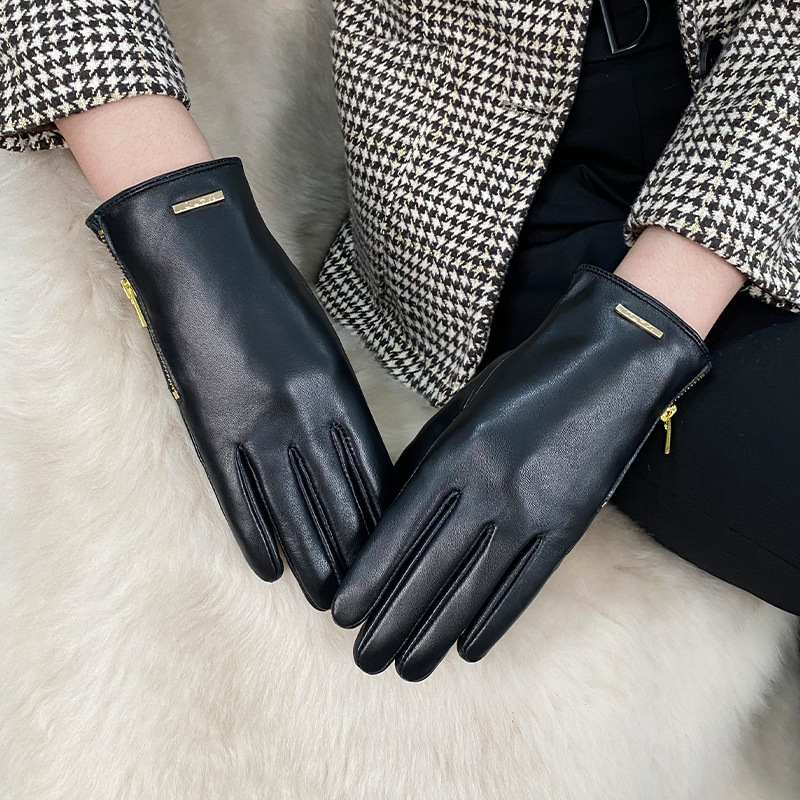 여성 패션 슬림핏 탑 레이어 양가죽 가죽 장갑 양털 안 - Leather Driving Glove 리뷰 및 가격