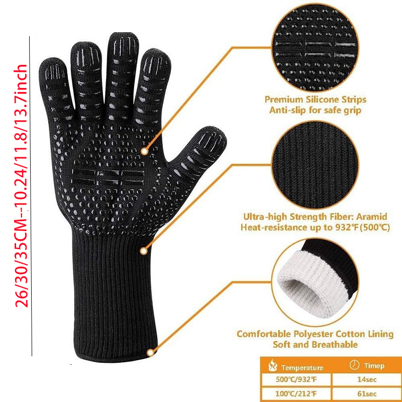 바베큐 장갑 난연성 미끄럼 방지 그릴 화재 장갑 내열성 - Heat Resistant Glove 리뷰 및 가격