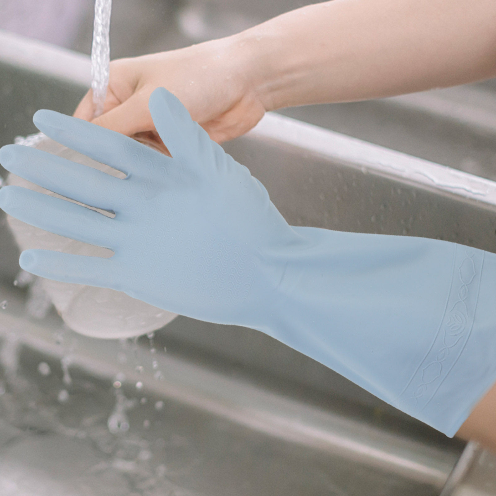 방수 기능이 있는 고무 주방용 장갑 3켤레, 긴 소매  - Dish Glove Rubber 리뷰 및 가격
